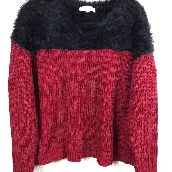 Two by Vince Camuto Red and Black Marled Sweater - Picture 2 of 5